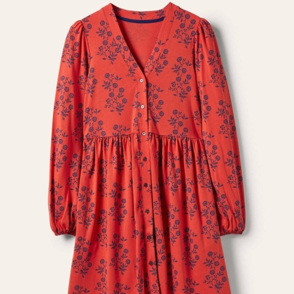 Boden Button Through Jersey Dress, Size 8R